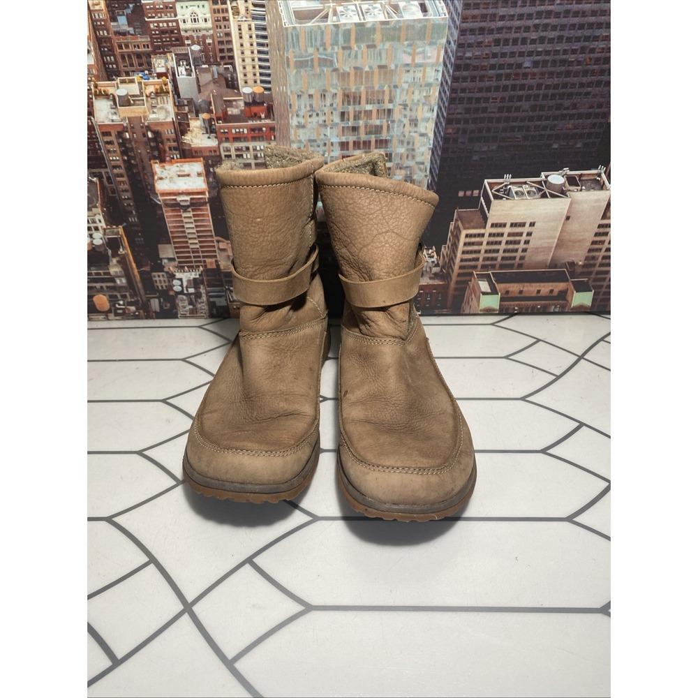 Chaco Women's Hopi Mid Calf Leather Wool Boots brown fawn Suede Nubuck Size 7